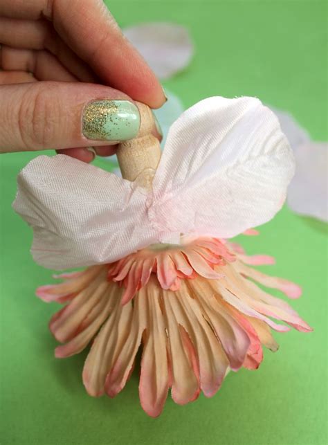 making doll clothes with fake flowers|clothespin flower craft.